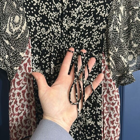 Zara Women’s Boho Chiffon Patchwork Maxi Dress Size XS - Picture 8 of 9